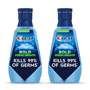 Crest Mouthwash Pro-Health Bold Fresh Breath, 99% Germ Kill, Antigingivitis & Antiplaque, Clean Mint - 1 L (33.8 fl oz), Pack of 2 - dailyvitalstore