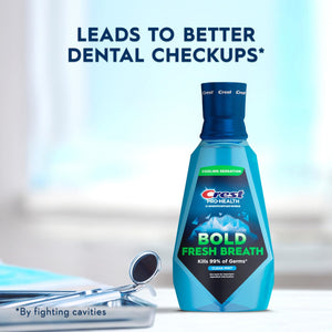 Crest Mouthwash Pro-Health Bold Fresh Breath, 99% Germ Kill, Antigingivitis & Antiplaque, Clean Mint - 1 L (33.8 fl oz), Pack of 2 - dailyvitalstore
