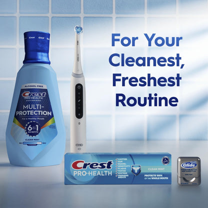 Crest Mouthwash Pro Health Multi-Protection, 1L, 2 Pack, 6-in-1 Benefits, Alcohol Free, Enamel Repair, Breath Freshener, Anti Cavity, Fluoride mouthwash, Bad Breath Treatment - dailyvitalstore