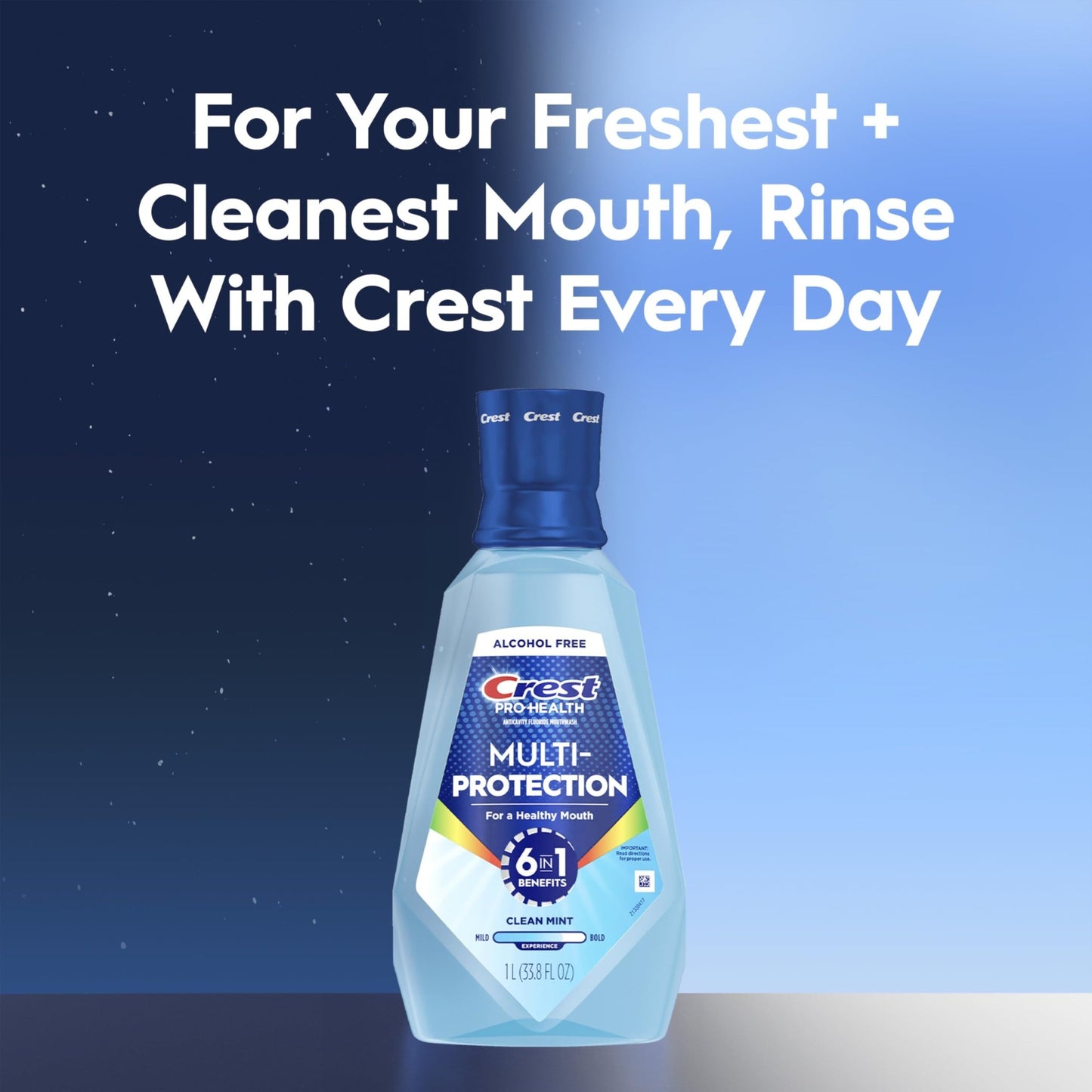 Crest Mouthwash Pro Health Multi-Protection, 1L, 2 Pack, 6-in-1 Benefits, Alcohol Free, Enamel Repair, Breath Freshener, Anti Cavity, Fluoride mouthwash, Bad Breath Treatment - dailyvitalstore