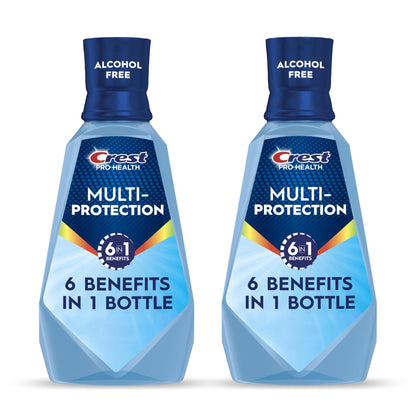 Crest Mouthwash Pro Health Multi-Protection, 1L, 2 Pack, 6-in-1 Benefits, Alcohol Free, Enamel Repair, Breath Freshener, Anti Cavity, Fluoride mouthwash, Bad Breath Treatment - dailyvitalstore