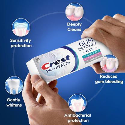 Crest Pro-Health Gum Detoxify Plus Toothpaste 4.5 oz Pack of 3 - Antibacterial Fluoride Toothpaste, Sensitivity Protection - dailyvitalstore