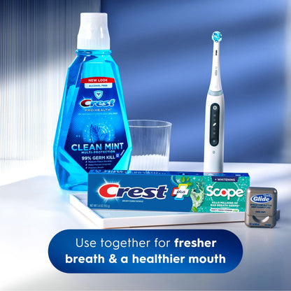 Crest + Scope Whitening Toothpaste - Pack of 3, 5.4 Oz Tubes - Anticavity Fluoride Toothpaste, Fresh Breath, Kills Germs - Tartar Protection, - dailyvitalstore