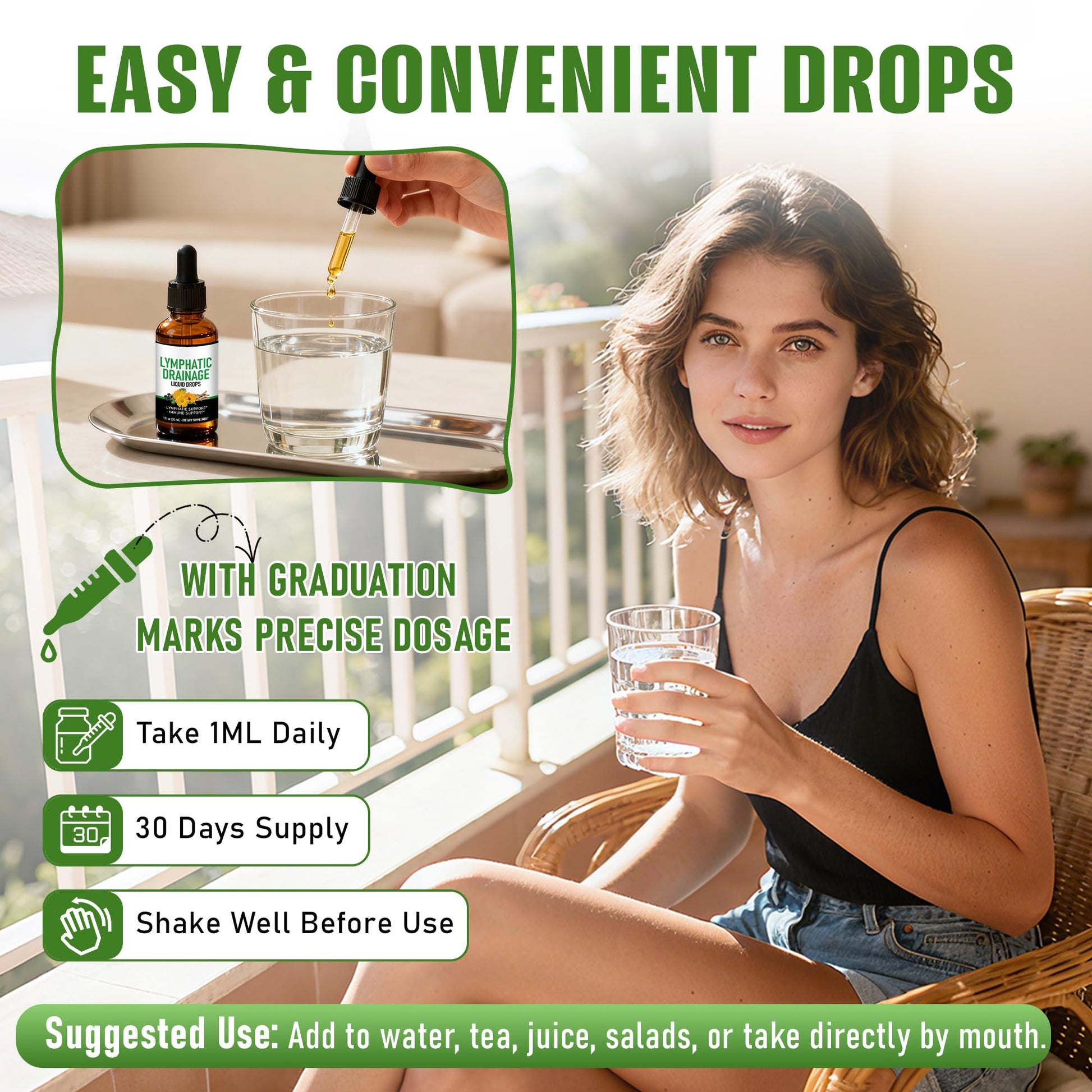Crobirware Lymphatic Drainage Drops - Herbal Lymph System Cleanse & Immune Support - Liquid with Echinacea, Elderberry, Ginger & Burdock Root - Vegan, Alcohol-Free, 1oz - dailyvitalstore