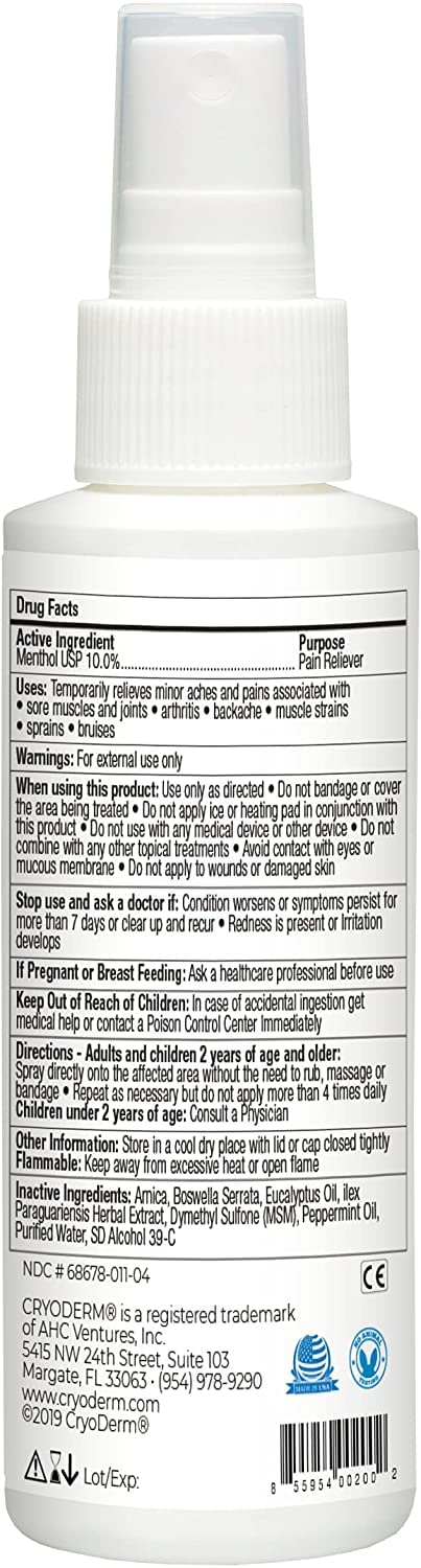 CryoDerm 4 oz Spray Cold Therapy (6 Pack) - dailyvitalstore