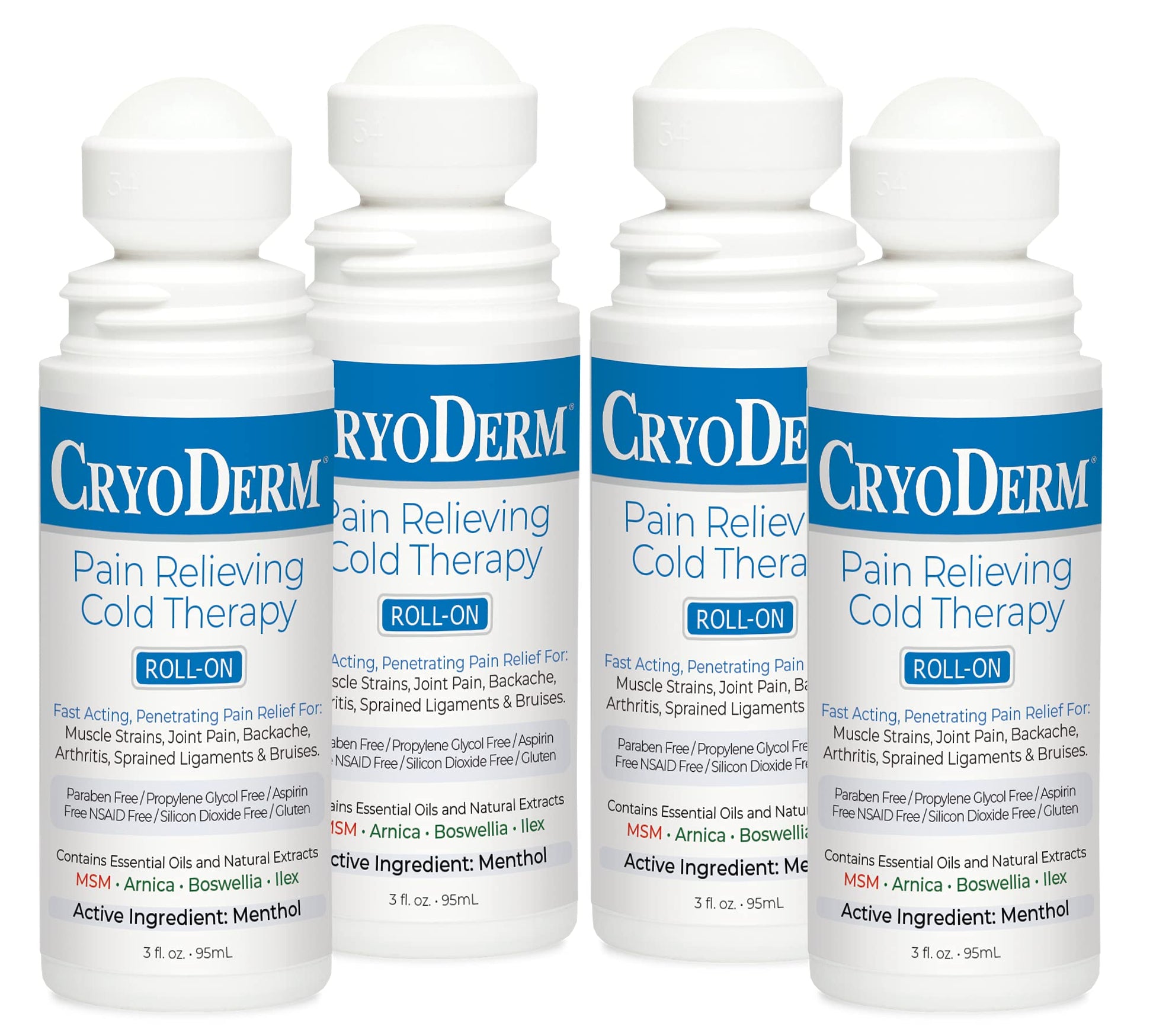 CryoDerm Pain Relieving, 3 Fl Oz (Pack of 4) - dailyvitalstore