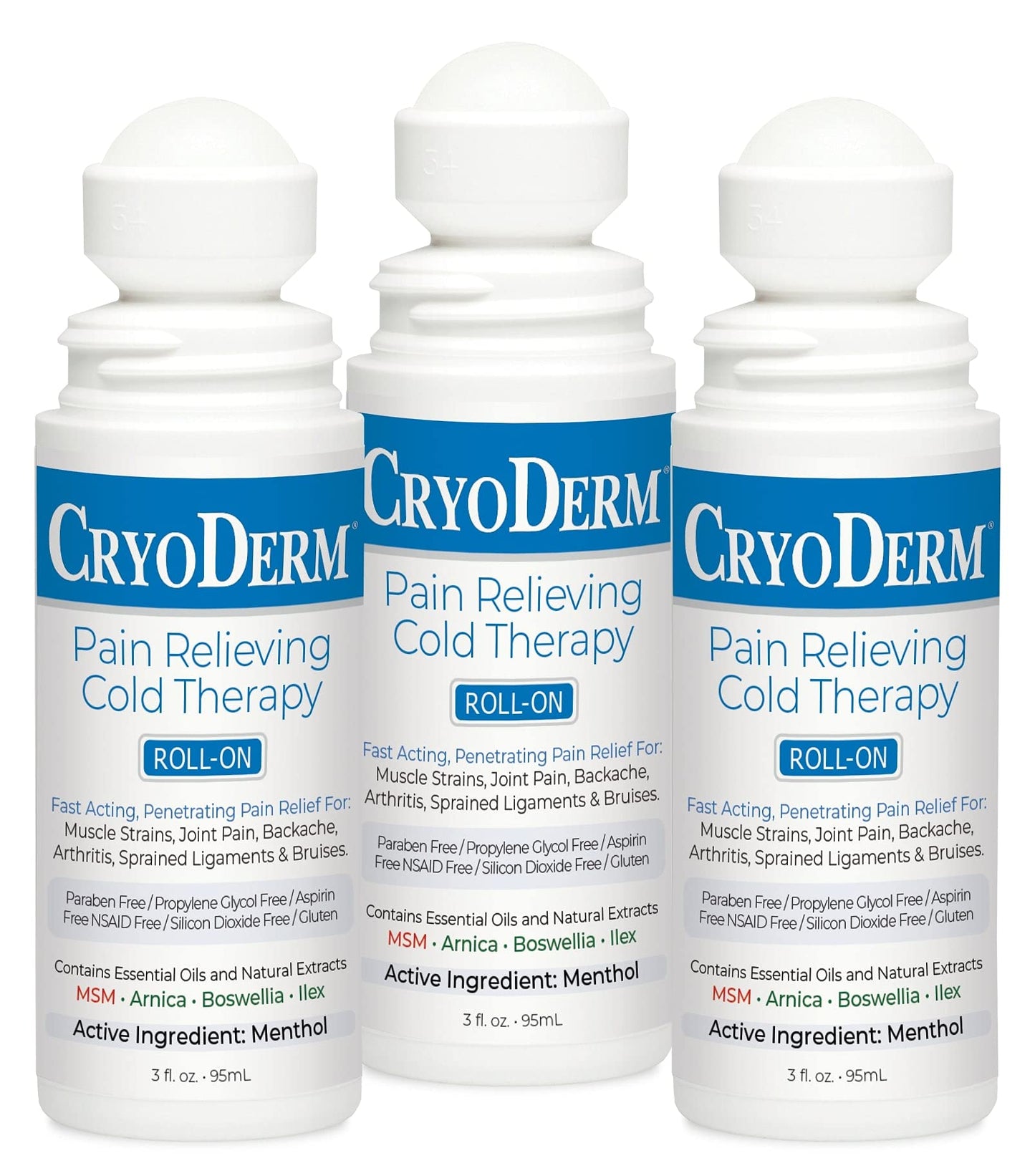 Cryoderm Roll-On 3-Pack, 3 Fl Oz (Pack of 3) - dailyvitalstore