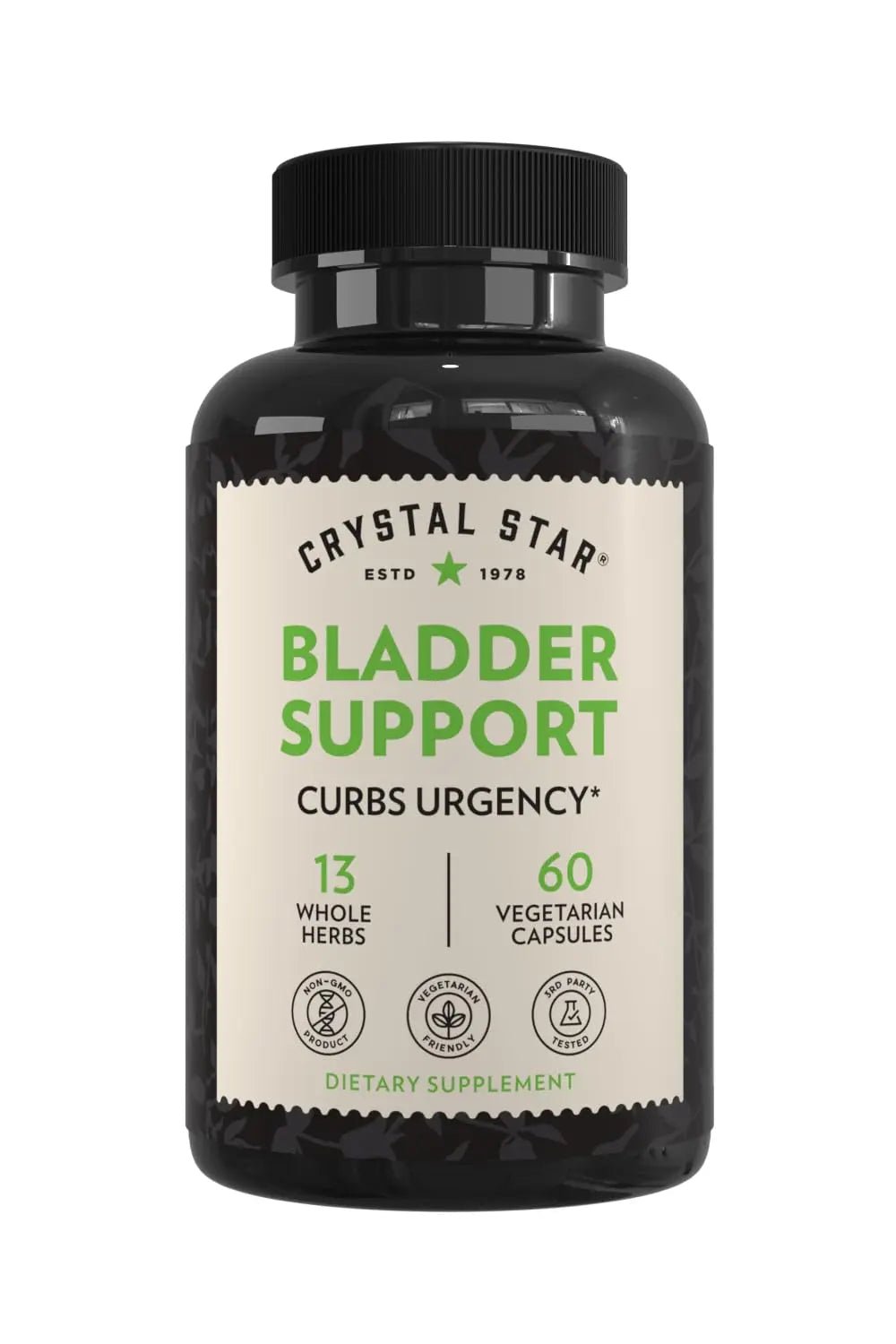 Crystal Star Bladder Support (60 Capsules) – Herbal Supplement for Healthy Bladder Function - Cranberry, Dandelion & Fenugreek - Helps Overactive Bladder and Incontinence - Non-GMO - dailyvitalstore
