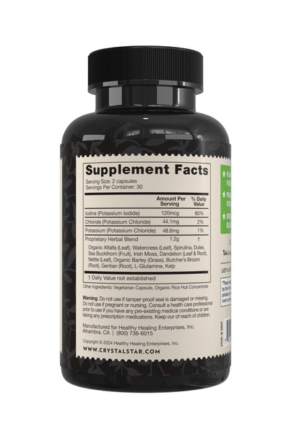 Crystal Star Ocean Minerals Supplement (60 Capsules) – Daily Herbal Supplement for Bone Health & Collagen – Sea Buckthorn, Spirulina & Organic Alfalfa - Non-GMO - dailyvitalstore