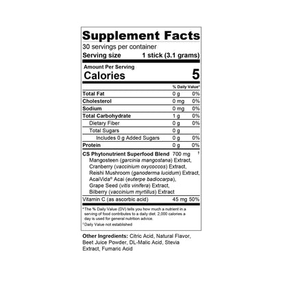 CS XanSense Immune System & Anti-oxidant Supplement- Mangosteen, Xanthones, & Vitamin C- Sugar Free Energy Drink Rich in Vitamins - dailyvitalstore