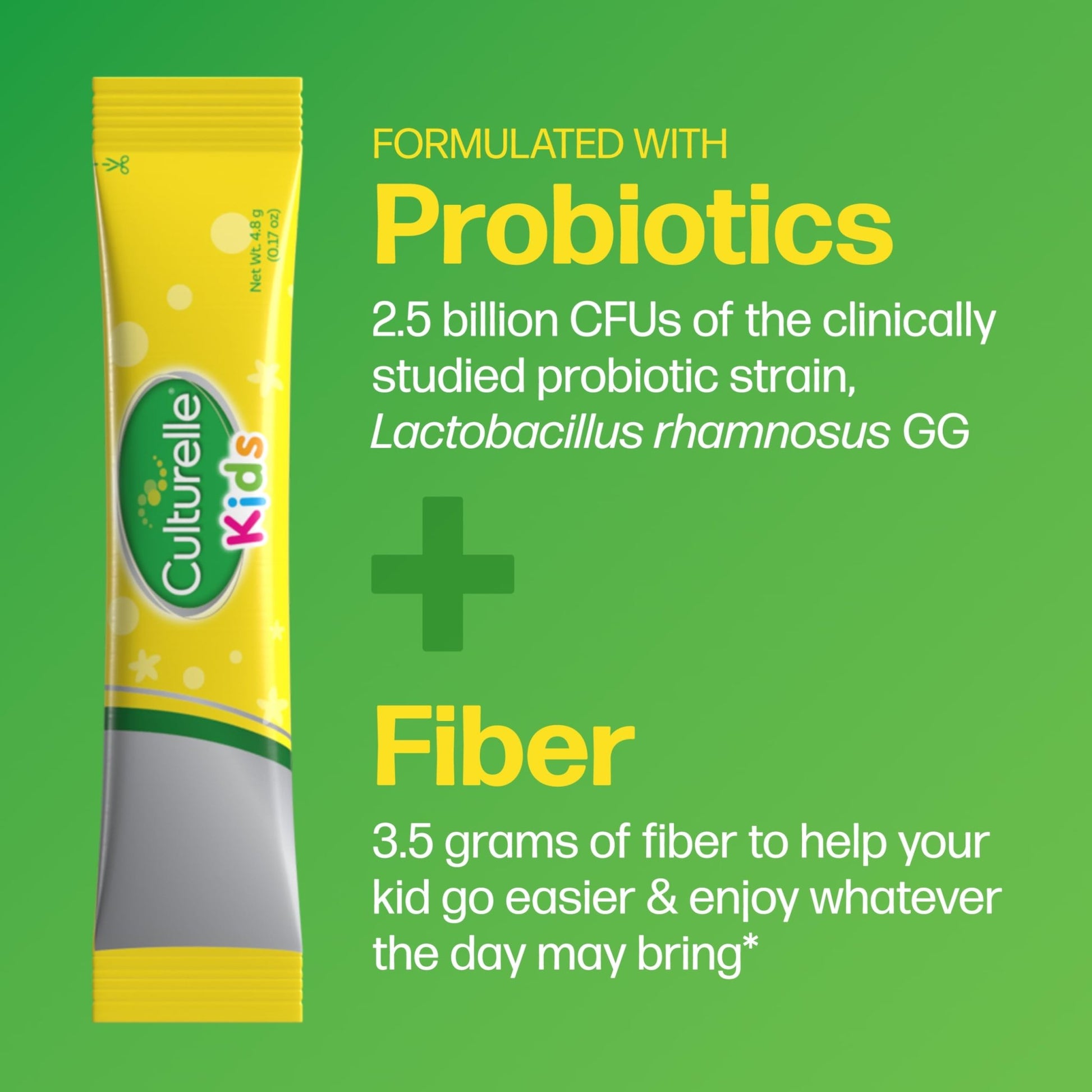 Culturelle Kids Probiotic + Fiber Packets (Ages 3+) - 24 Count - Digestive Health & Immune Support - Helps Restore Regularity (Packaging may vary) - dailyvitalstore