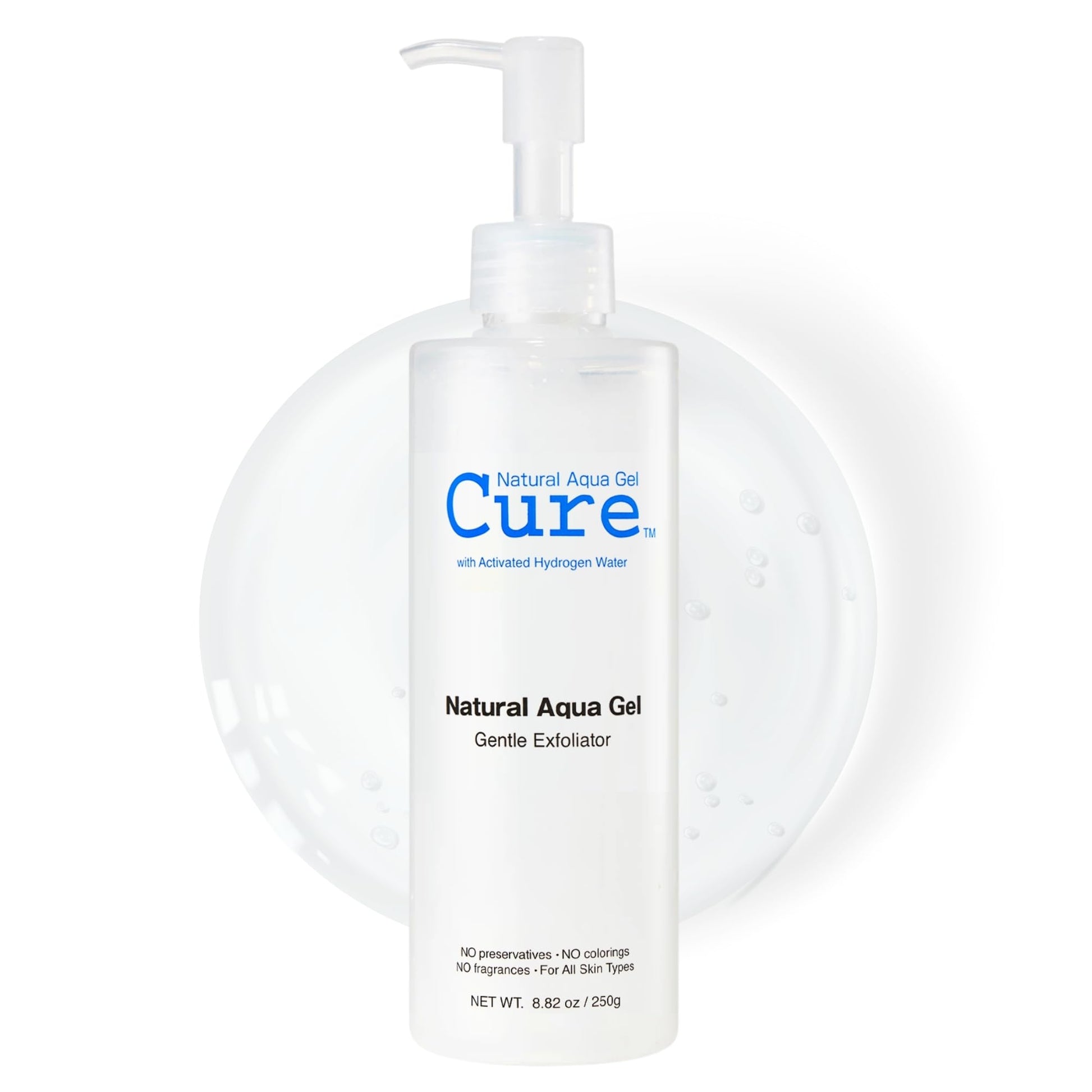 Cure by Toyo | Aqua Gel Gentle Exfoliator | Clear and Softer Skin | Non-Abrasive Face and Body Cleanser | Sensitive Skin | Big Size 8.82oz - dailyvitalstore