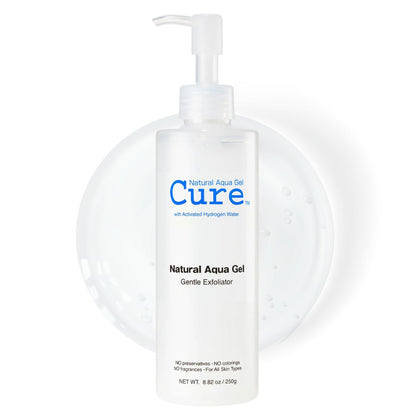 Cure by Toyo | Aqua Gel Gentle Exfoliator | Clear and Softer Skin | Non-Abrasive Face and Body Cleanser | Sensitive Skin | Big Size 8.82oz - dailyvitalstore