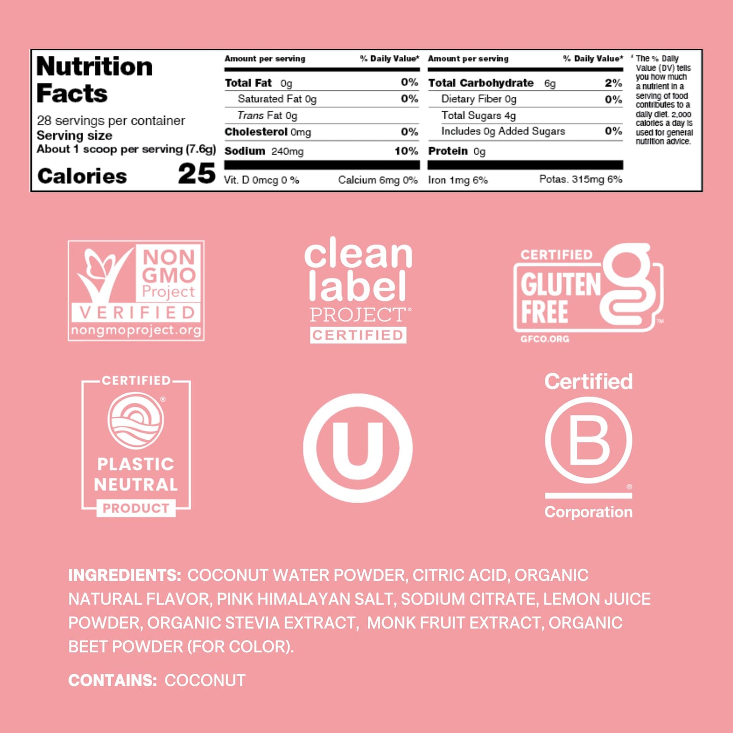 Cure Hydration | Plant-Based Electrolyte Drink Mix | No Added Sugar | FSA-HSA | Dehydration Relief Powder Made with Coconut Water | Non-GMO | Vegan | 28 Servings Jar - Strawberry Kiwi - dailyvitalstore