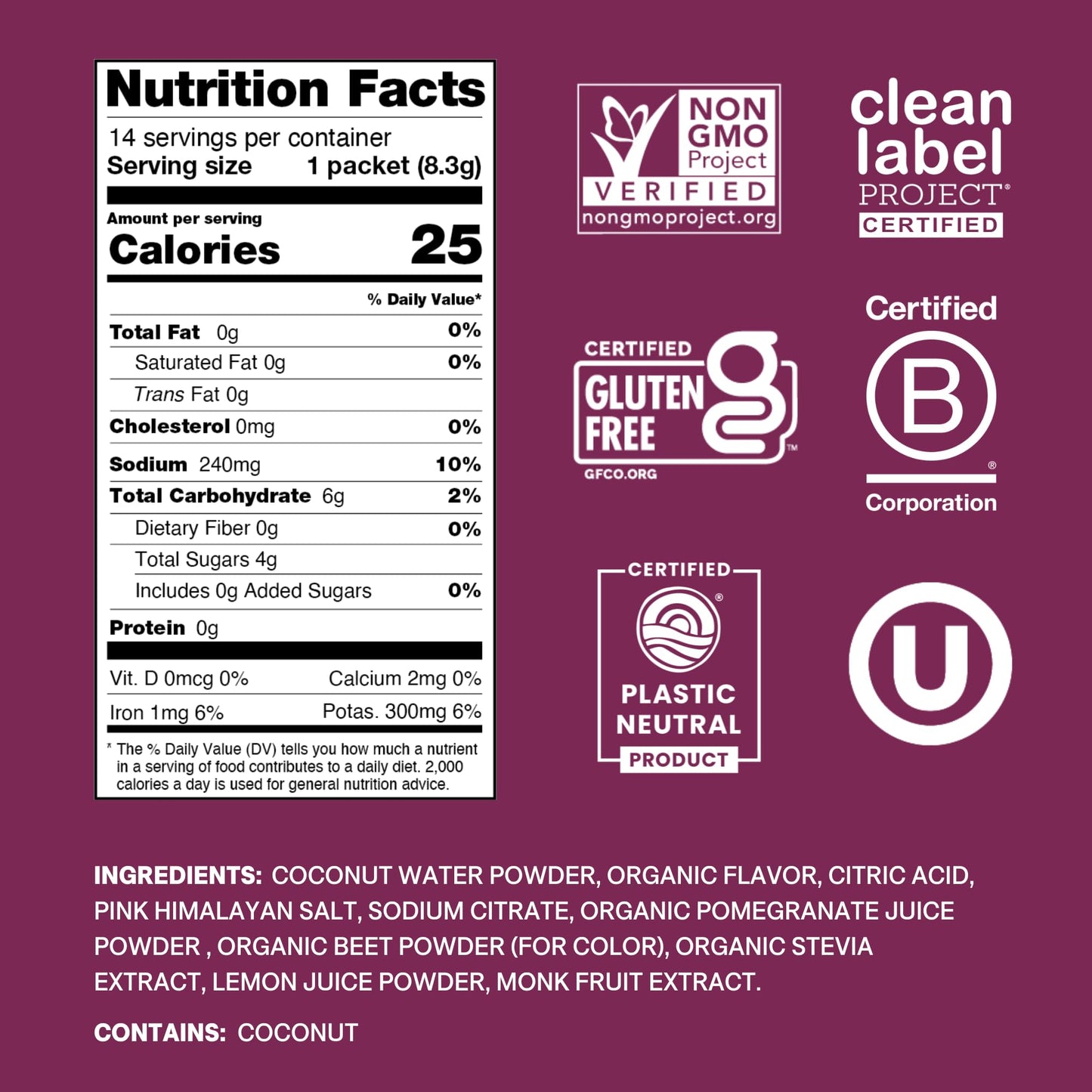 Cure Hydration | Plant-Based Electrolyte Drink Mix | No Added Sugar | FSA-HSA | Dehydration Relief Powder Made with Coconut Water | Non-GMO | Vegan - dailyvitalstore