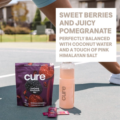 Cure Hydration | Plant-Based Electrolyte Drink Mix | No Added Sugar | FSA-HSA | Dehydration Relief Powder Made with Coconut Water | Non-GMO | Vegan - dailyvitalstore