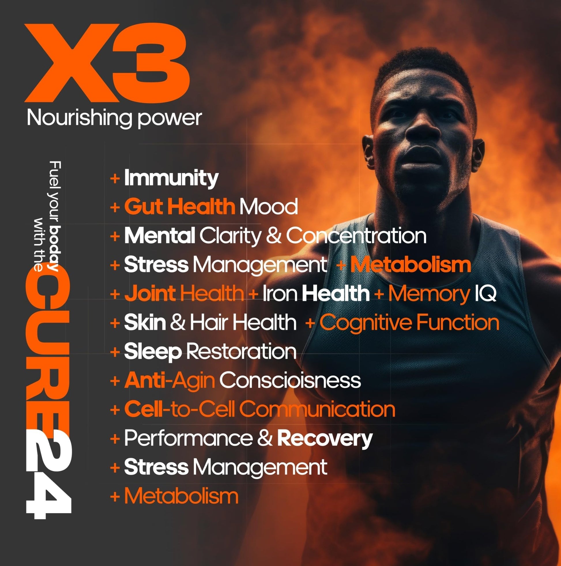 Cure24 Bovine X3 Colostrum Supplement Powder for Humans, 100% Pure Whole Natural Grass Fed Superfood, High IgG, Plus Probiotic & Prebiotic, Natural Peach-Mango Flavor, Made in USA - dailyvitalstore