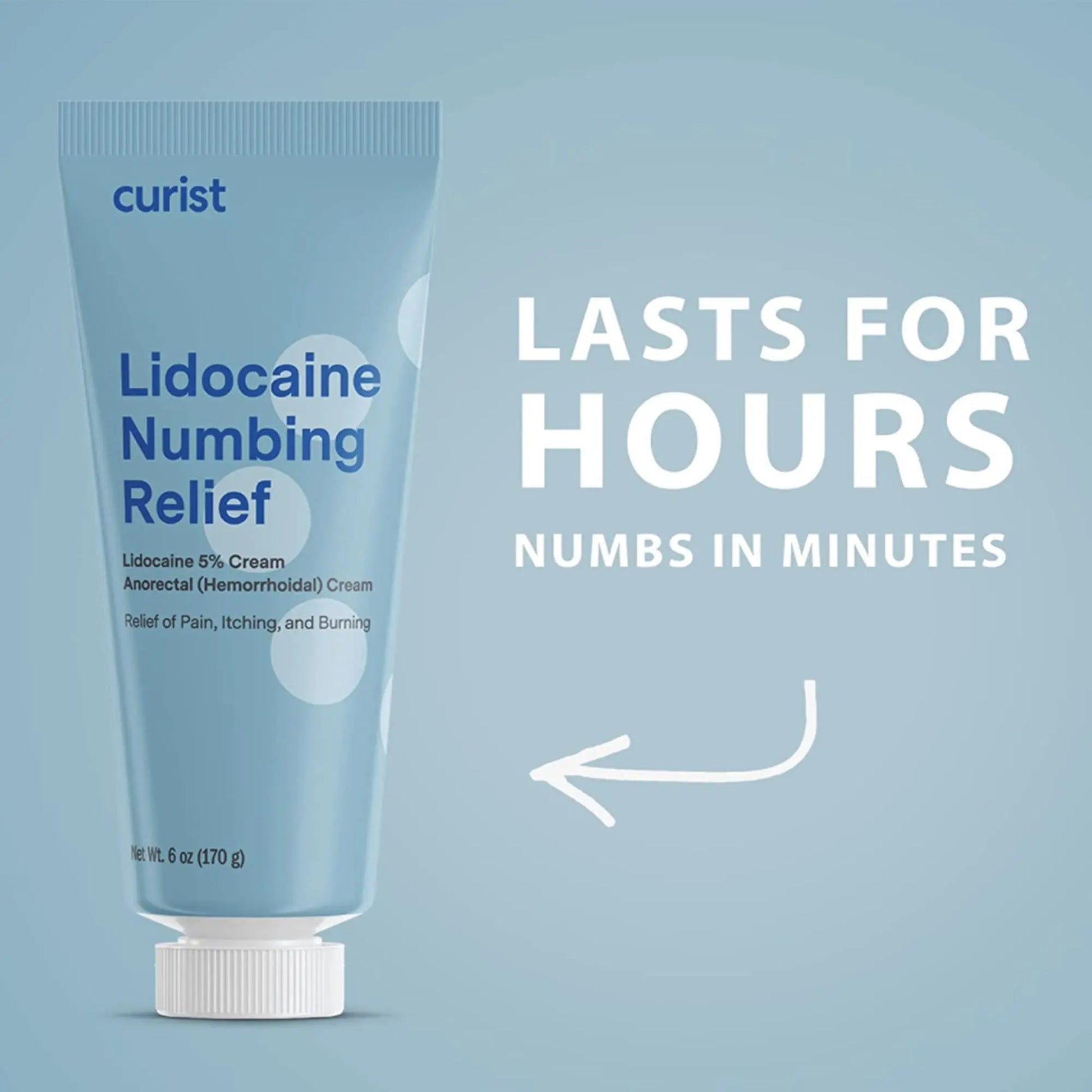 Curist 5% Lidocaine Cream Maximum OTC Strength Topical Pain Relief OTC - 12 oz (Pack of 2) XL Tube 5 Percent Lidocaine Numbing Cream to Numb Effectively (2 Pack - 6 oz Tube) - dailyvitalstore