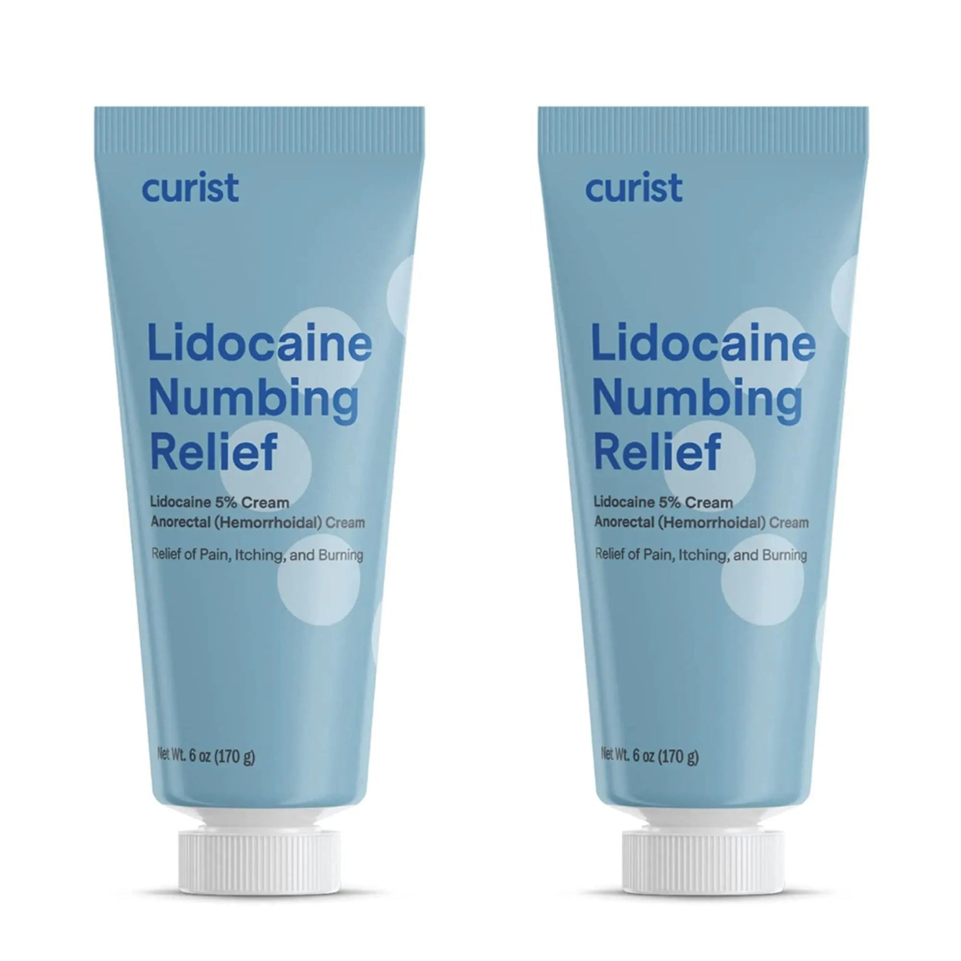 Curist 5% Lidocaine Cream Maximum OTC Strength Topical Pain Relief OTC - 12 oz (Pack of 2) XL Tube 5 Percent Lidocaine Numbing Cream to Numb Effectively (2 Pack - 6 oz Tube) - dailyvitalstore
