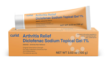 Curist Diclofenac Sodium Topical Gel 1 Percent 100g for Arthritis Pain - Joint Pain Relief for Hand Pain, Foot Pain, Knee Pain, Elbow Pain & Ankle Pain - 1% - 3.53oz - dailyvitalstore