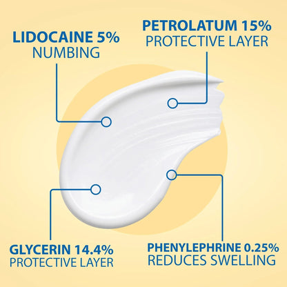 Curist Fissure and Hemorrhoid Cream with Lidocaine 5% and Phenylephrine HCl - Numbing Anal Fissure Cream Temporarily Shrinks Hemorrhoids - Reduces Itching, Swelling, & Burning - Huge Tube - 6oz - dailyvitalstore
