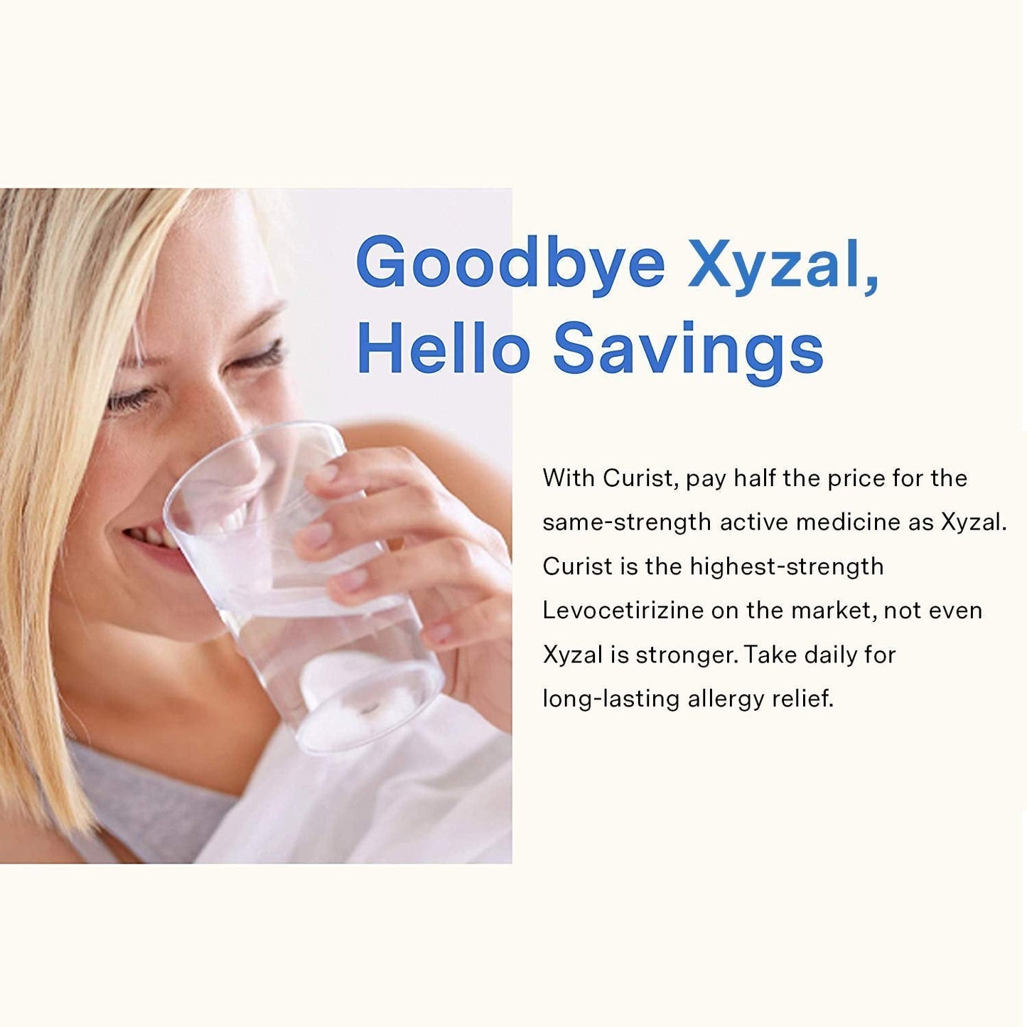 Curist - Generic Xyzal Levocetirizine 5 mg - (90 Tablets) - Allergy Pills, 24 Hour Allergy Relief - Allergy Medicine - dailyvitalstore