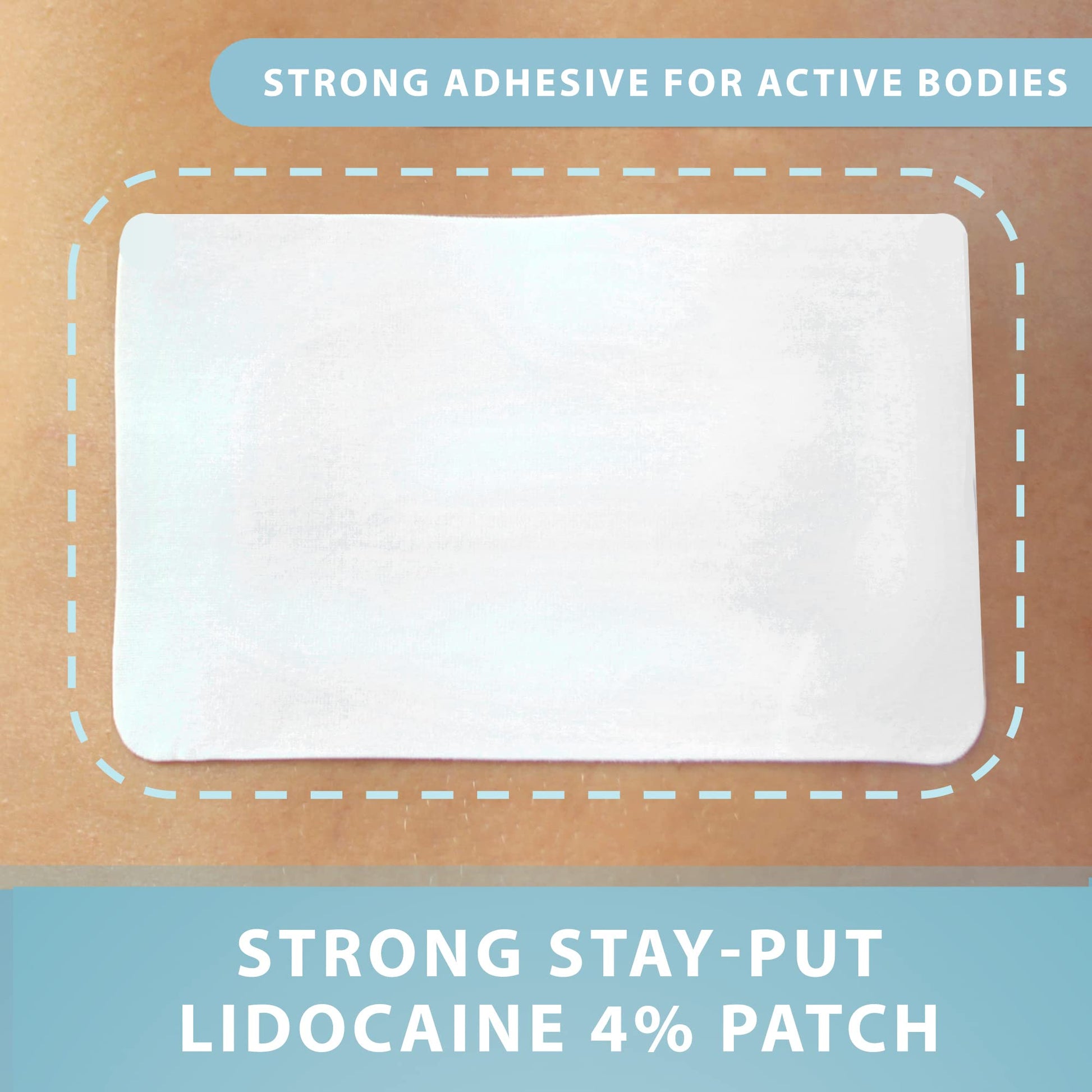 Curist Super Stick Lidocaine Patches Topical Pain Relief - Long Lasting Adhesive for Back Relief, Neck Relief, Sore Muscle Relief (20 Patches -1 Pack - 3x5 Lidocaine 4% Patches) - dailyvitalstore