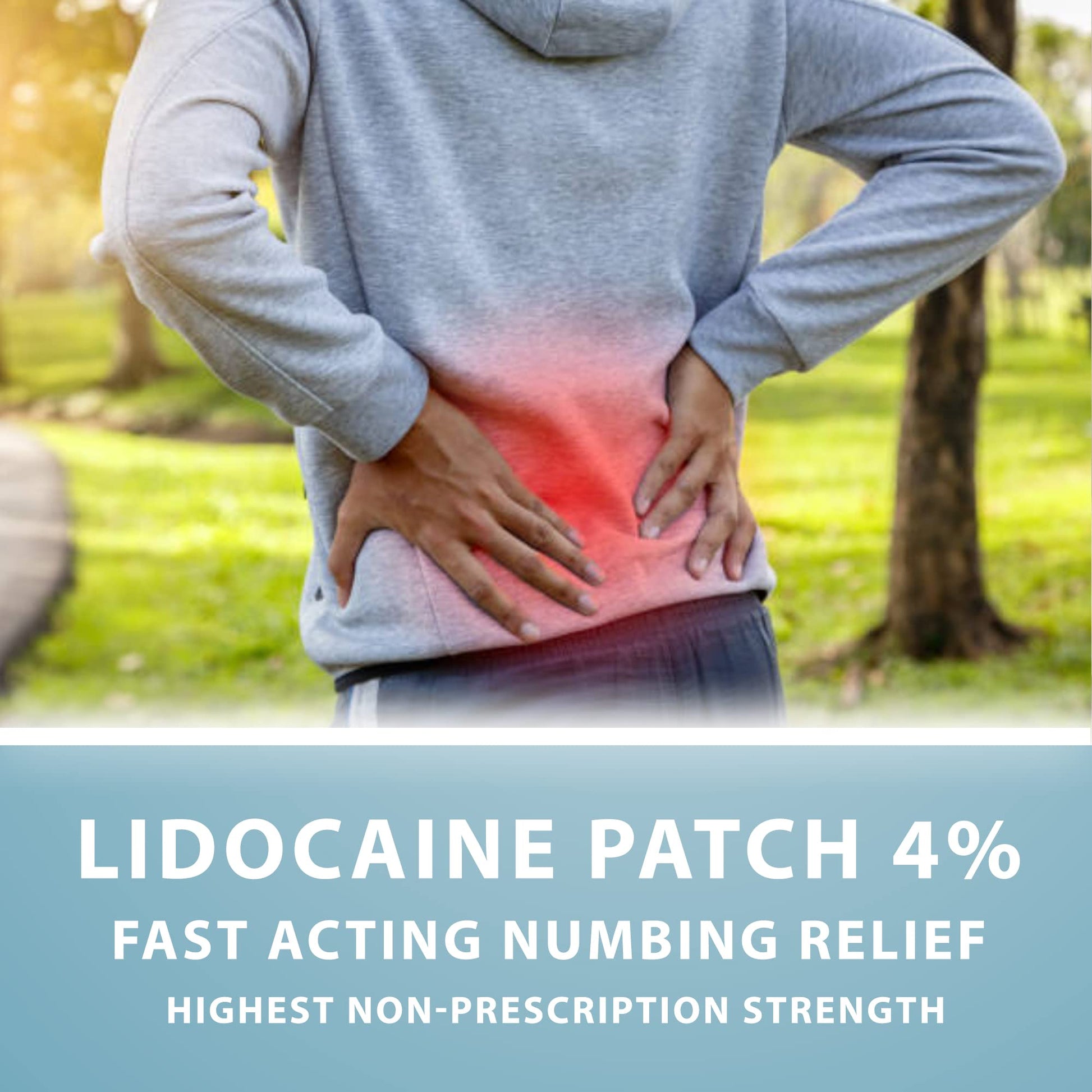 Curist Super Stick Lidocaine Patches Topical Pain Relief - Long Lasting Adhesive for Back Relief, Neck Relief, Sore Muscle Relief (20 Patches -1 Pack - 3x5 Lidocaine 4% Patches) - dailyvitalstore