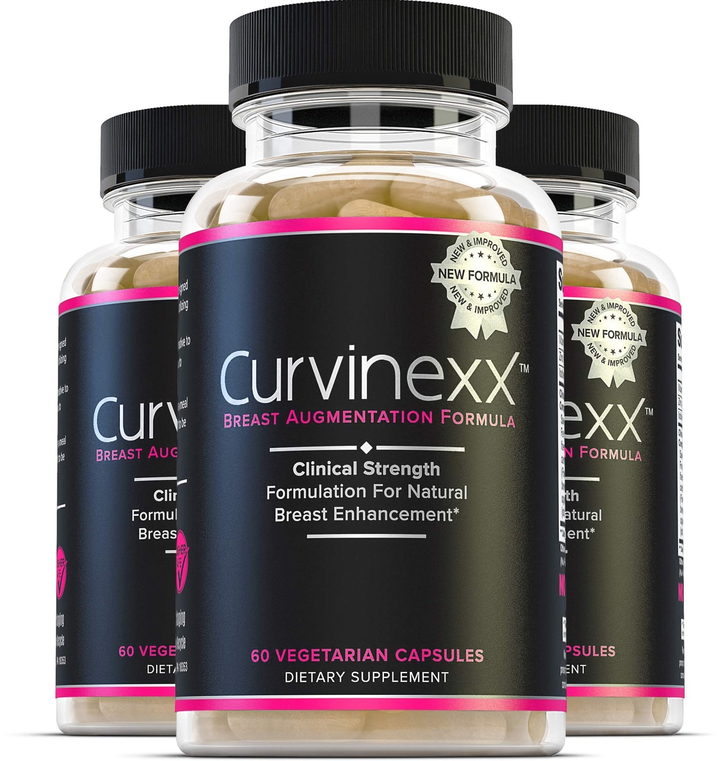 CURVINEXX (3 Bottles) - Natural Breast Toning and Firming Supplement. Lift, Firm and Enhance your Bust Naturally... - dailyvitalstore