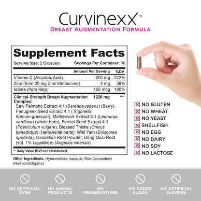 CURVINEXX (3 Bottles) - Natural Breast Toning and Firming Supplement. Lift, Firm and Enhance your Bust Naturally... - dailyvitalstore