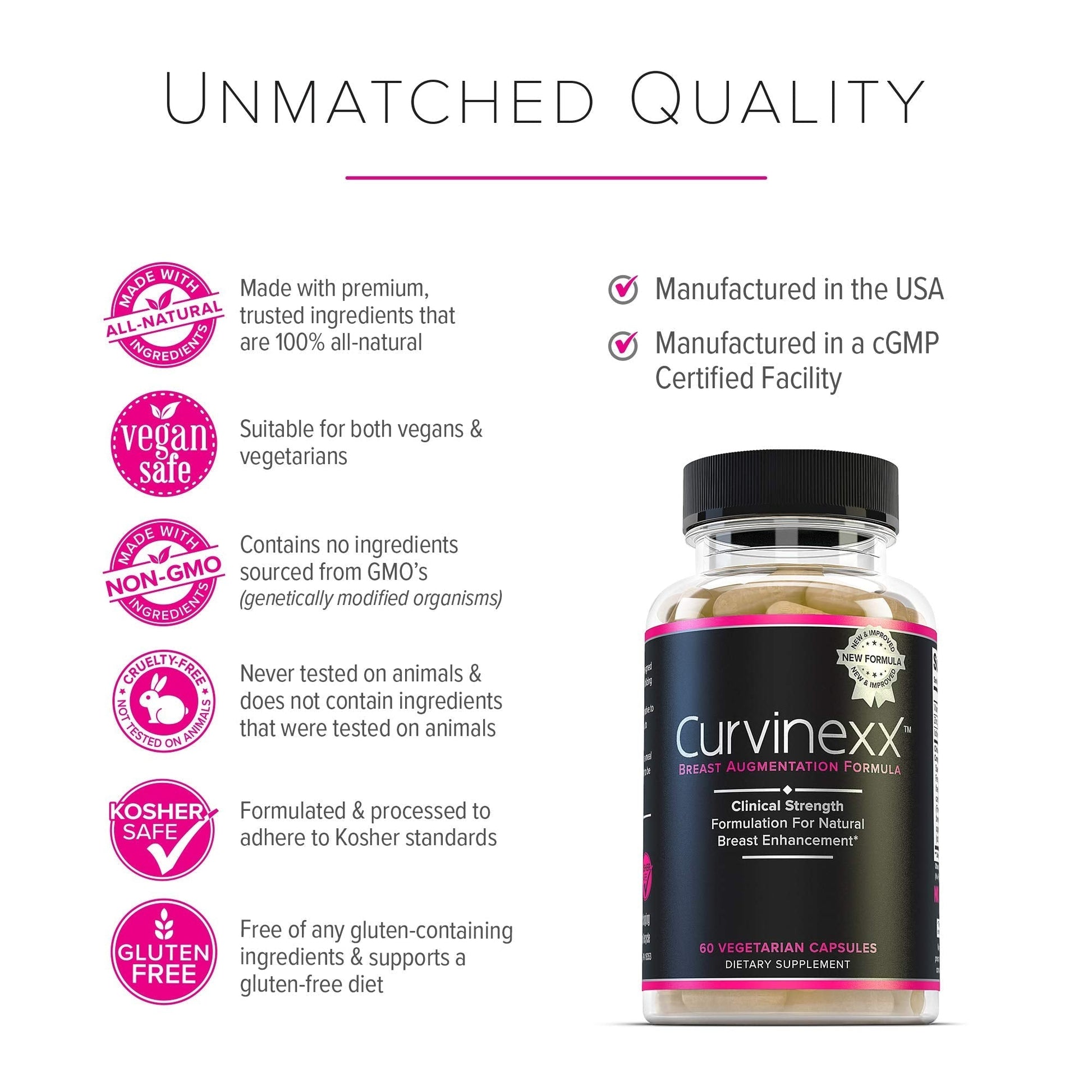 CURVINEXX (3 Bottles) - Natural Breast Toning and Firming Supplement. Lift, Firm and Enhance your Bust Naturally... - dailyvitalstore