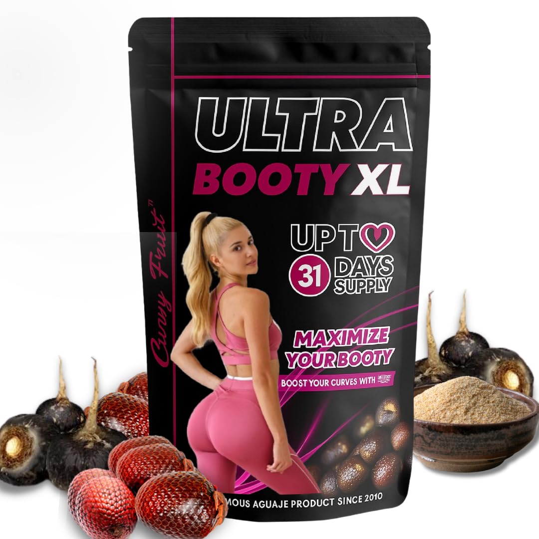 Curvy Fruit Maximum Booty Growth – Ultra Booty Powder with Aguaje + Black Maca – Glute Volume Supplement for Women - dailyvitalstore
