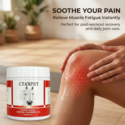 CYANPHY 250g Unisex Adult Extra Strong Horse Balm Joint Massage Cream with Fresh Scent for Muscle & Joint Massage Body for Warming Massage Gel for Hands, Feet, Legs, Knees, Waist for People - dailyvitalstore