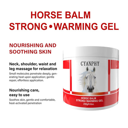 CYANPHY 250g Unisex Adult Extra Strong Horse Balm Joint Massage Cream with Fresh Scent for Muscle & Joint Massage Body for Warming Massage Gel for Hands, Feet, Legs, Knees, Waist for People - dailyvitalstore