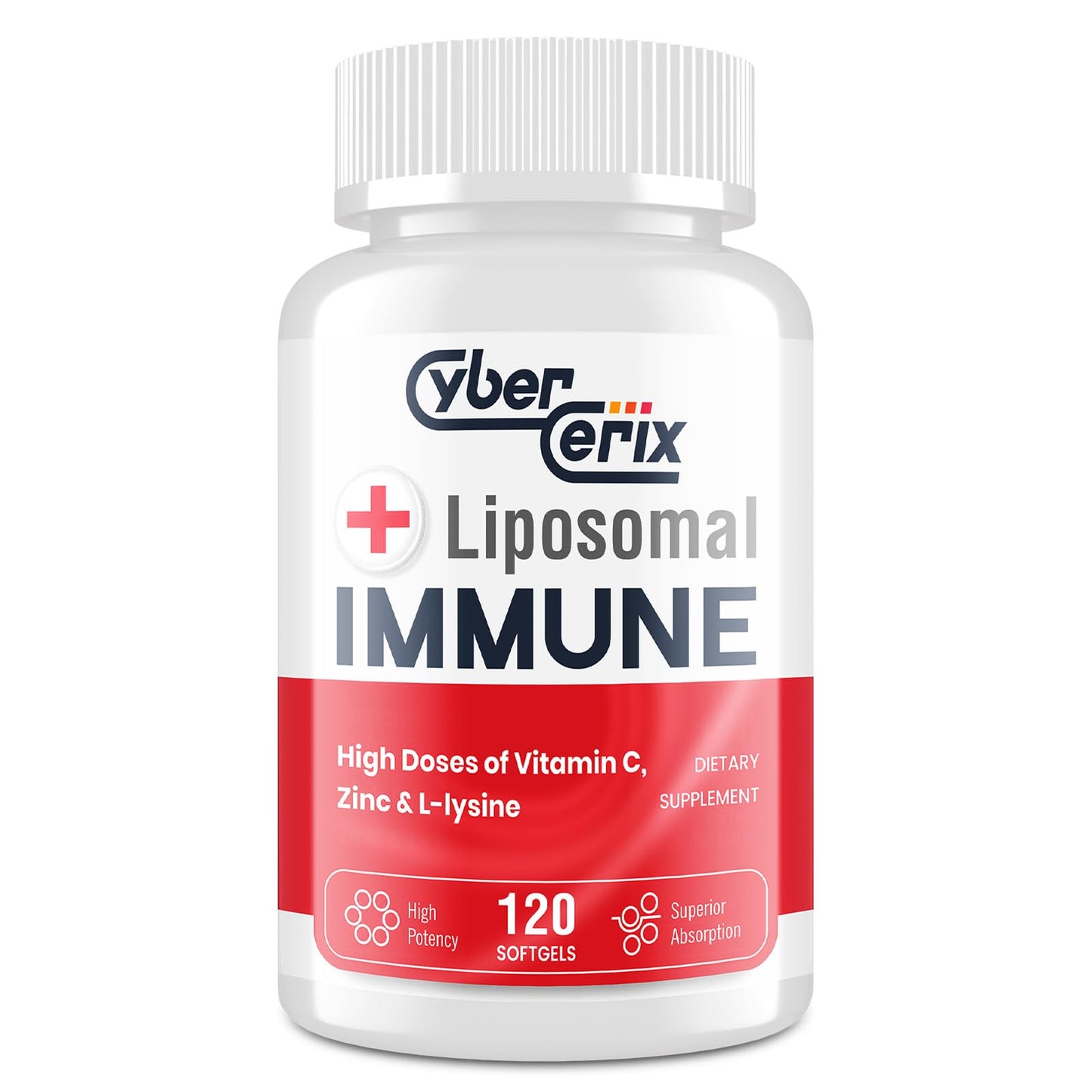 CyberCerix Advanced Liposomal Immune Supplement, Complex with L-Lysine 1,500mg, Vitamins, Minerals & Herbal Extracts, Comprehensive Daily Wellness Blend for Men & Women - 120 Capsules - dailyvitalstore