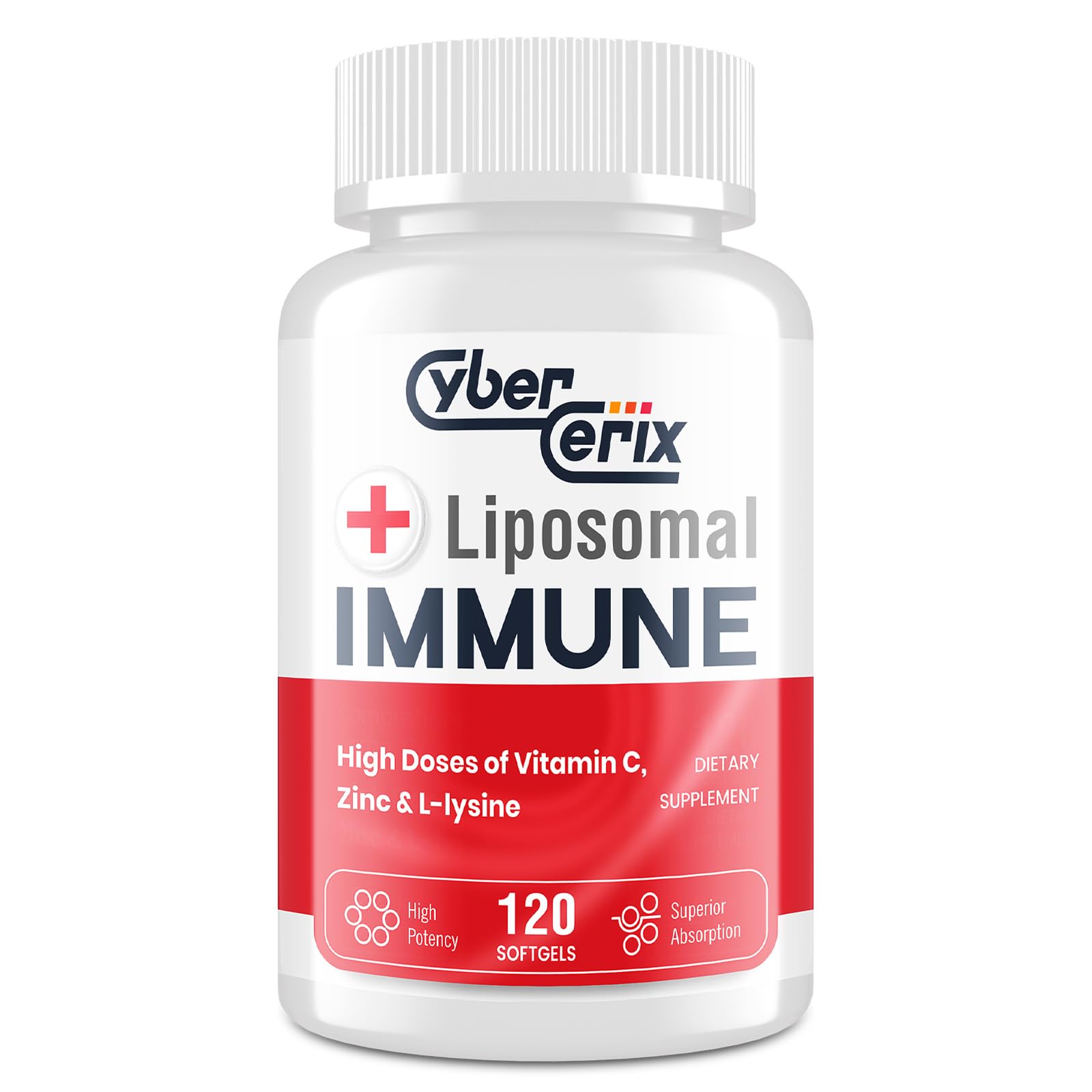 CyberCerix Advanced Liposomal Immune Supplement, Complex with L-Lysine 1,500mg, Vitamins, Minerals & Herbal Extracts, Comprehensive Daily Wellness Blend for Men & Women - 120 Capsules - dailyvitalstore