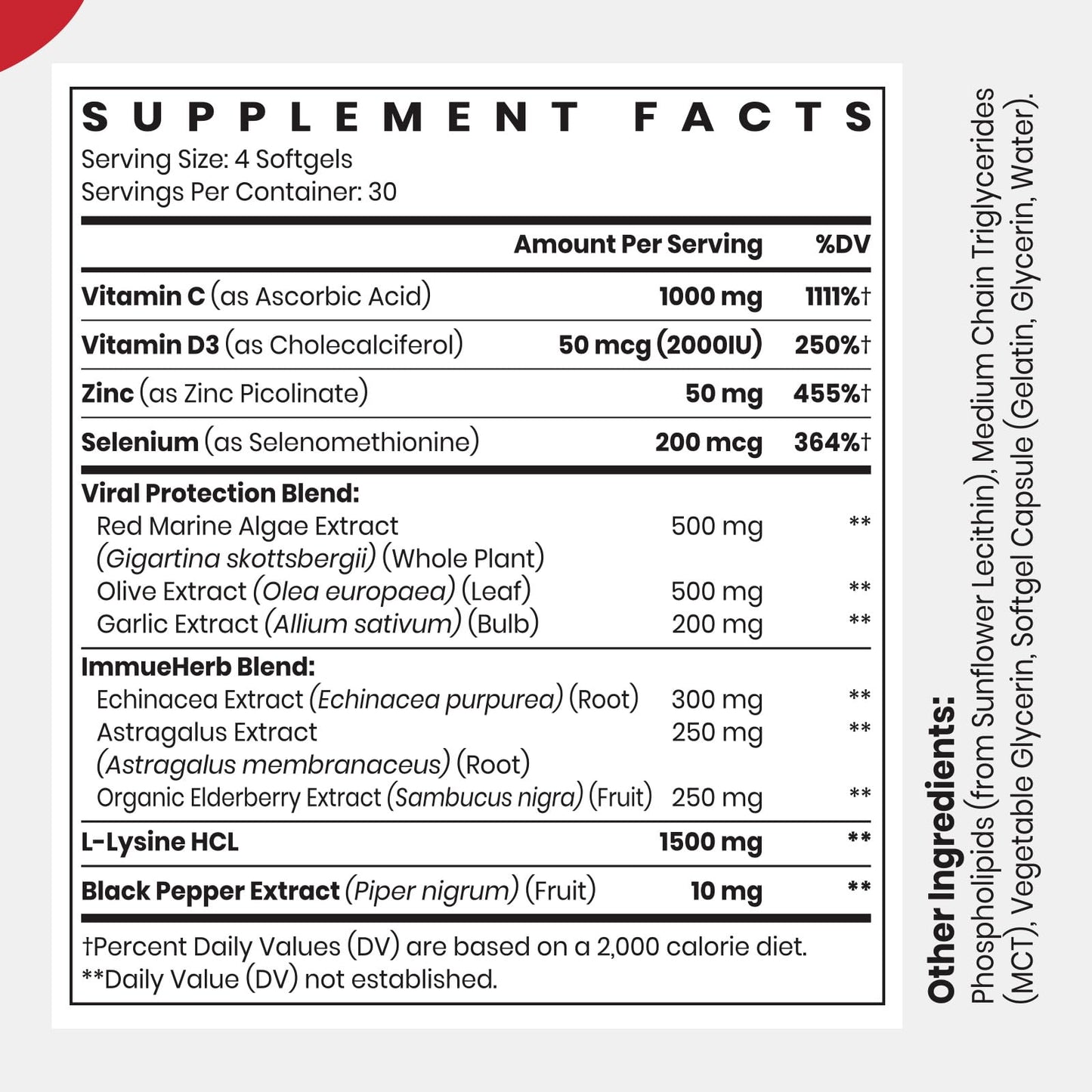 CyberCerix Advanced Liposomal Immune Supplement, Complex with L-Lysine 1,500mg, Vitamins, Minerals & Herbal Extracts, Comprehensive Daily Wellness Blend for Men & Women - 120 Capsules - dailyvitalstore