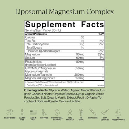 Cymbiotika Liposomal Magnesium Complex – Promotes Relaxation, Restful Sleep, and Heart & Brain Health – Highly Absorbable 3-in-1 Formula - dailyvitalstore