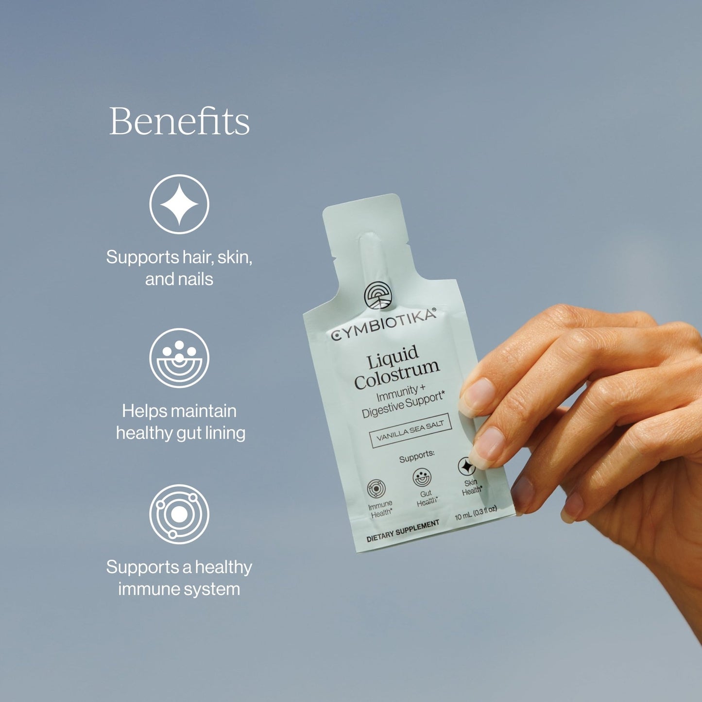 CYMBIOTIKA Liquid Colostrum, 1.5g Full Spectrum Colostrum, Grass-Fed Bovine Colostrum for Gut Health, Immune Support, Skin & Recovery - dailyvitalstore