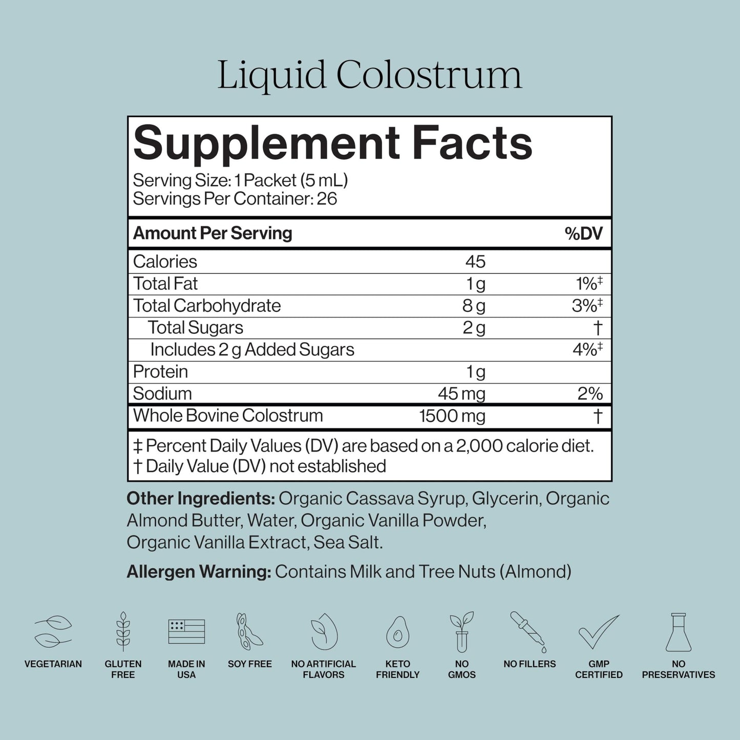 CYMBIOTIKA Liquid Colostrum, 1.5g Full Spectrum Colostrum, Grass-Fed Bovine Colostrum for Gut Health, Immune Support, Skin & Recovery - dailyvitalstore