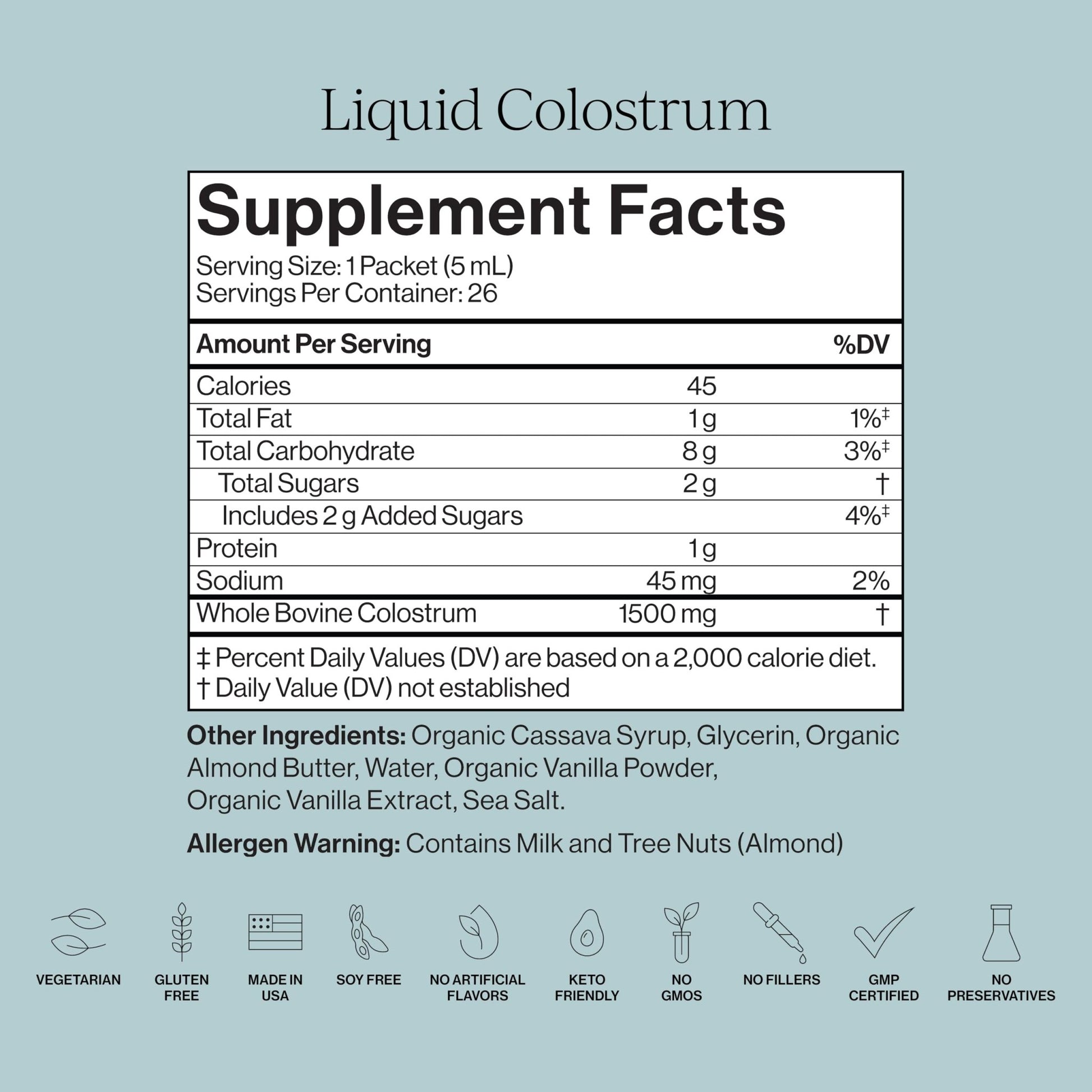 CYMBIOTIKA Liquid Colostrum, 1.5g Full Spectrum Colostrum, Grass-Fed Bovine Colostrum for Gut Health, Immune Support, Skin & Recovery - dailyvitalstore