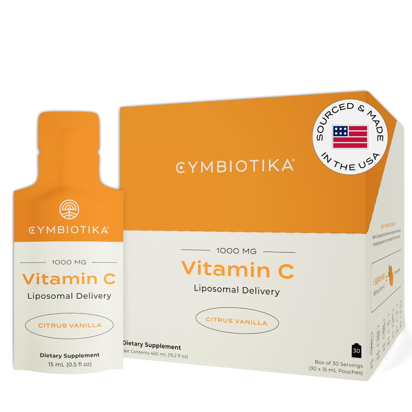 CYMBIOTIKA Vitamin C Individual Packets, Liposomal Delivery, Supplement for Immune Support, Collagen Boost, & Healthy Aging - dailyvitalstore