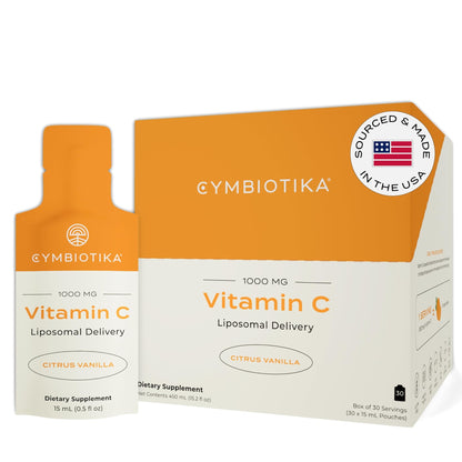 CYMBIOTIKA Vitamin C Individual Packets, Liposomal Delivery, Supplement for Immune Support, Collagen Boost, & Healthy Aging - dailyvitalstore