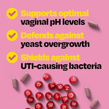 Cystex 3-in-1 Urinary Tract Probiotic for Women - Fast-Acting UTI & Yeast Infection Support with Prebiotics, Probiotics, & Cranberry - Supports Vaginal pH & Flora Balance - 30 Capsules - dailyvitalstore