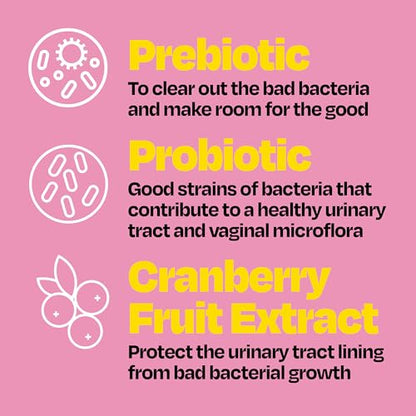 Cystex 3-in-1 Urinary Tract Probiotic for Women - Fast-Acting UTI & Yeast Infection Support with Prebiotics, Probiotics, & Cranberry - Supports Vaginal pH & Flora Balance - 30 Capsules - dailyvitalstore