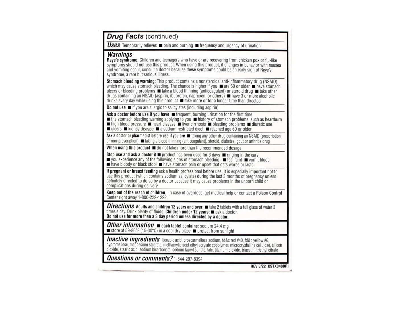 Cystex Plus Urinary Pain Relief Tablets 40 ea - dailyvitalstore