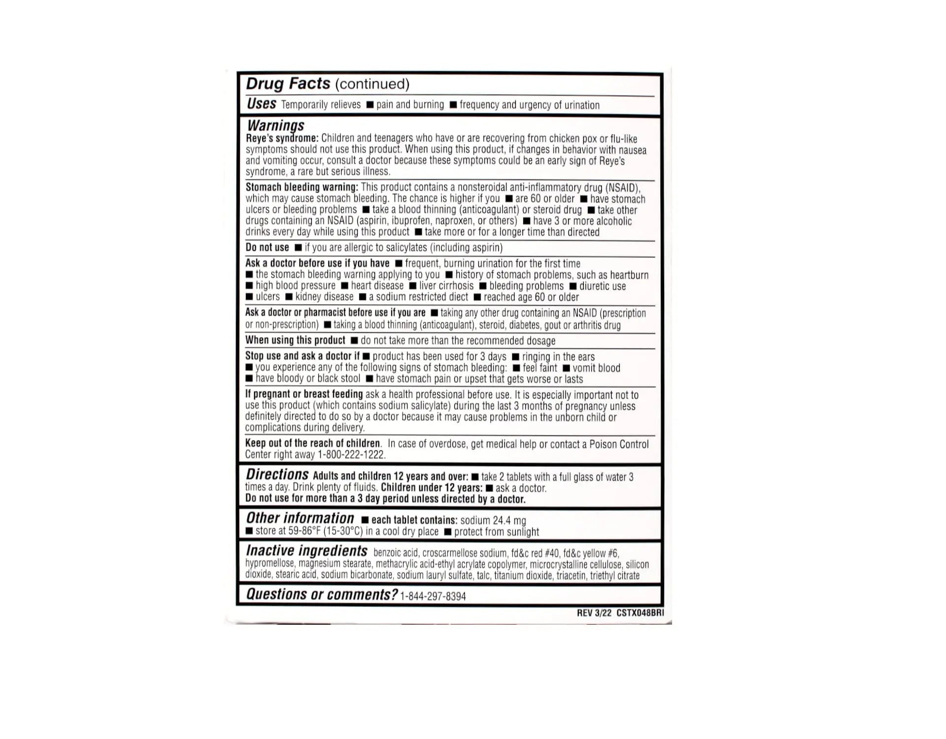 Cystex Plus Urinary Pain Relief Tablets 40 ea - dailyvitalstore
