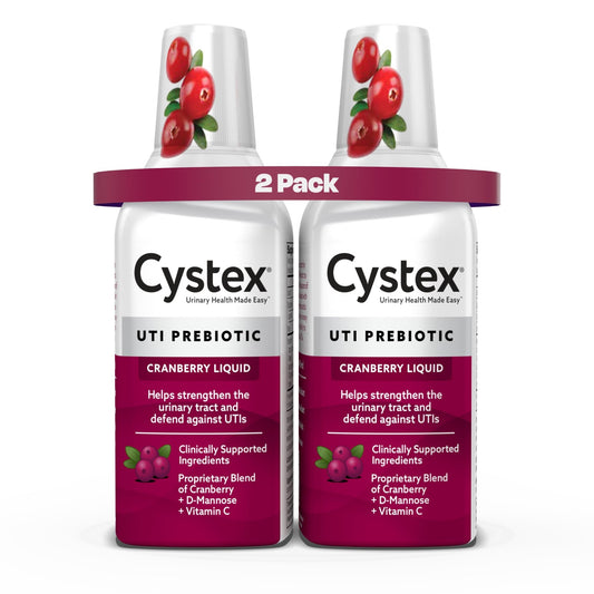 Cystex Urinary Tract Infection Support & Prevention - Cranberry Prebiotic Supplement with D-Mannose & Vitamin C for UTI Protection & Urinary Health Maintenance - 7.6 fl oz (Pack of 2) - dailyvitalstore