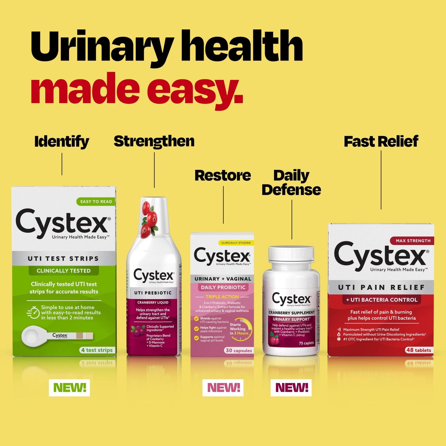Cystex Urinary Tract Infection Support & Prevention - Cranberry Prebiotic Supplement with D-Mannose & Vitamin C for UTI Protection & Urinary Health Maintenance - 7.6 fl oz (Pack of 2) - dailyvitalstore
