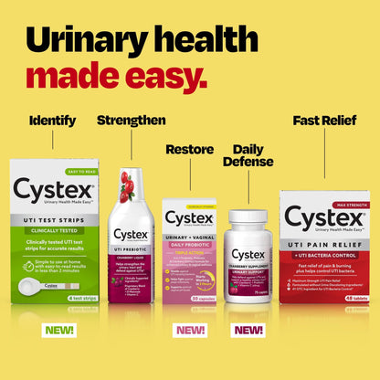 Cystex Urinary Tract Infection Support & Prevention - Cranberry Prebiotic Supplement with D-Mannose & Vitamin C for UTI Protection & Urinary Health Maintenance - 7.6 fl oz (Pack of 2) - dailyvitalstore